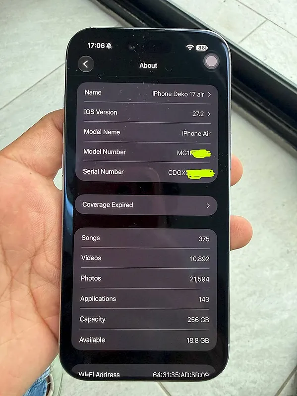 iPhone 17 Air 256 GB azul batería 100% un solo dueño — foto 3